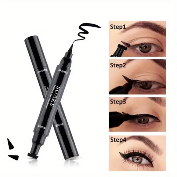 Eyeliner Stamp Pen, Double Headed Waterproof And Fast Drying - Picture 4 of 4